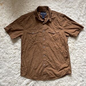 American Rag Men's Casual Brown Button-Down Shirt